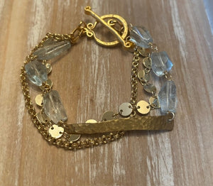 Aquamarine Triple Strand Bracelet